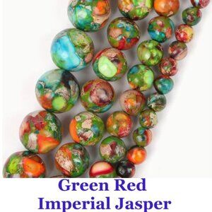 Green Red Imperial Jasper Polished Round